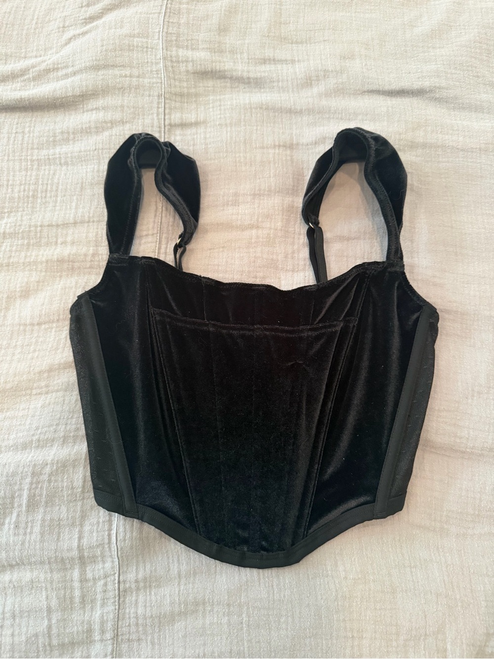 Victoria's Secret Black Velvet Corset Top NWOT